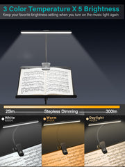 Clip-on design opening to 2.36 inches on piano or desk