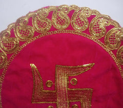 Velvet Cloth with Swastik Symbol for Puja Mat