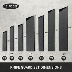 Assorted VENZELL knife edge guards sizes include 10.5x2.1 and others