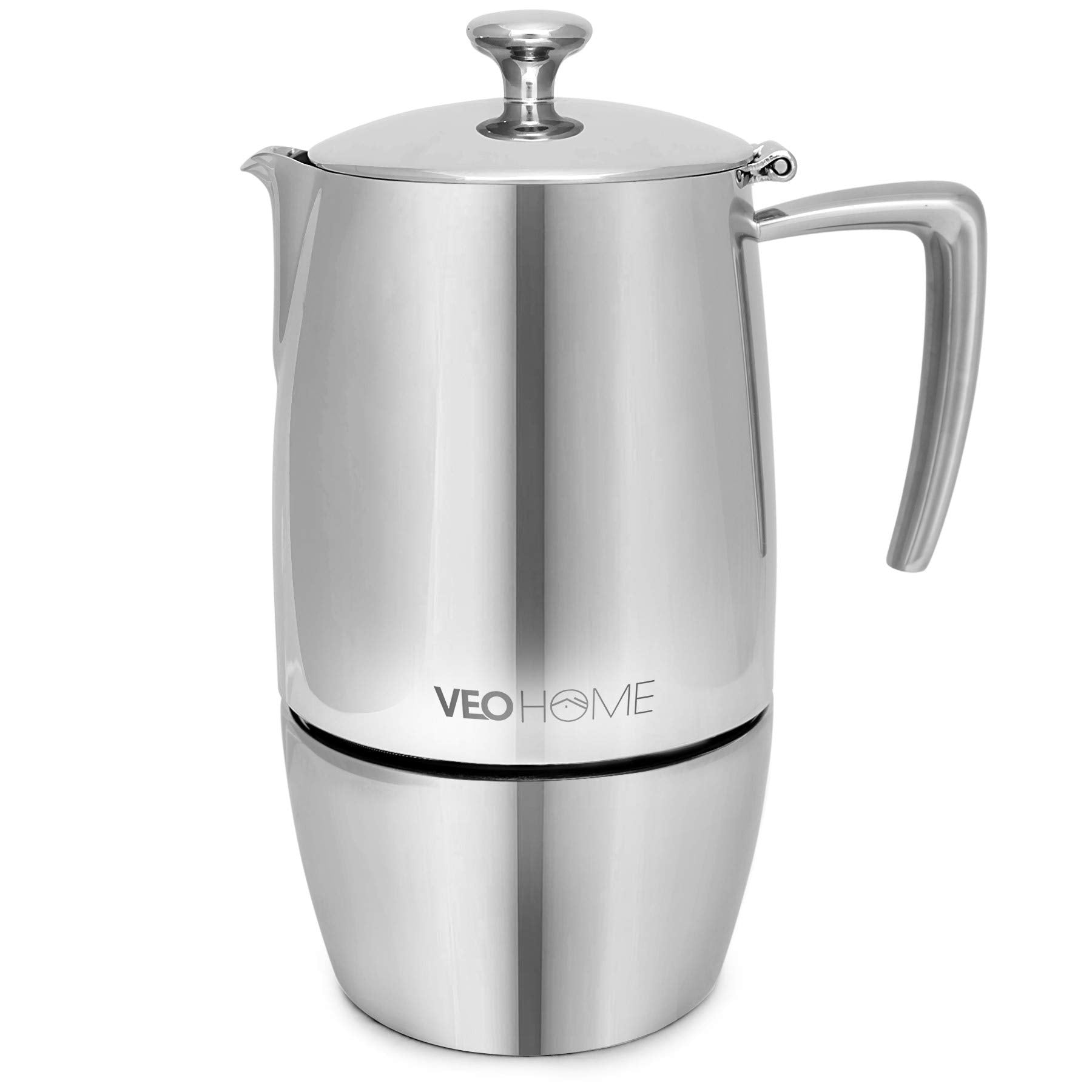 VeoHome stovetop espresso maker stainless steel 10 cups 500ml