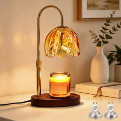 VERDILUME Flower Candle Warmer Lamp front view with timer display