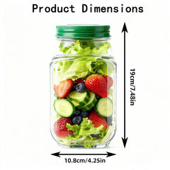 Vertical layered design separating salad ingredients