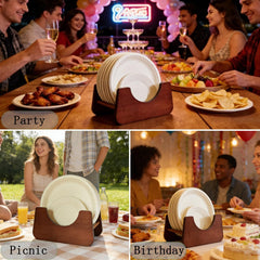 Accommodates 6-10 inch round and 6-8 inch square plates
