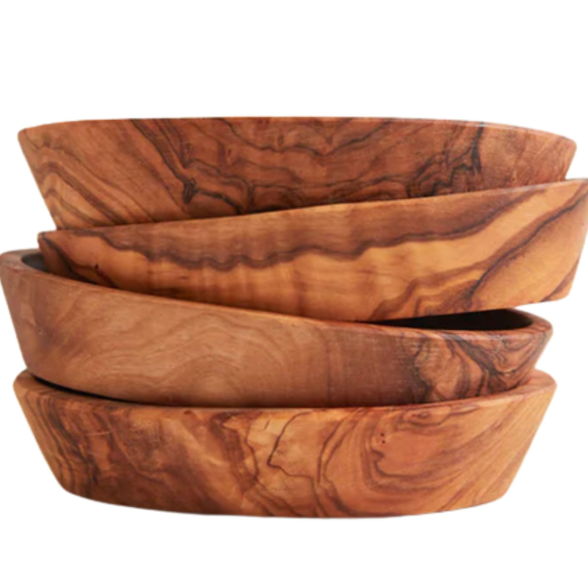 Verve CULTURE Italian Olivewood Aperitivo Bowls crafted in Umbria show dramatic variations in tone