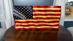 Made in USA red oak flag with hanger