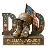 Veterans Military Acrylic Plaque for Dad display on shelf