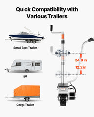 Height adjustable bracket on VEVOR Electric Trailer Dolly 12.2 to 24.8 inches