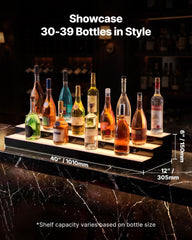 40 inch acrylic bar shelf with LEDs suitable for home bar