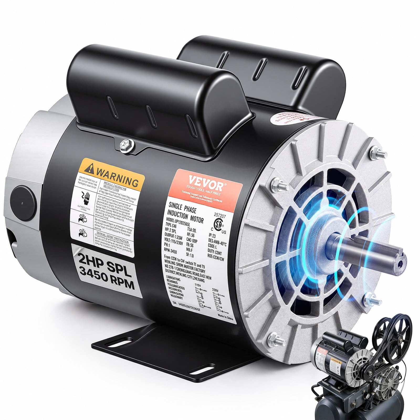 VEVOR air compressor electric motor 115/230V 56 frame