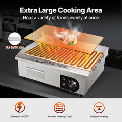 0.4 inch thick cooking plate on VEVOR flat top griddle