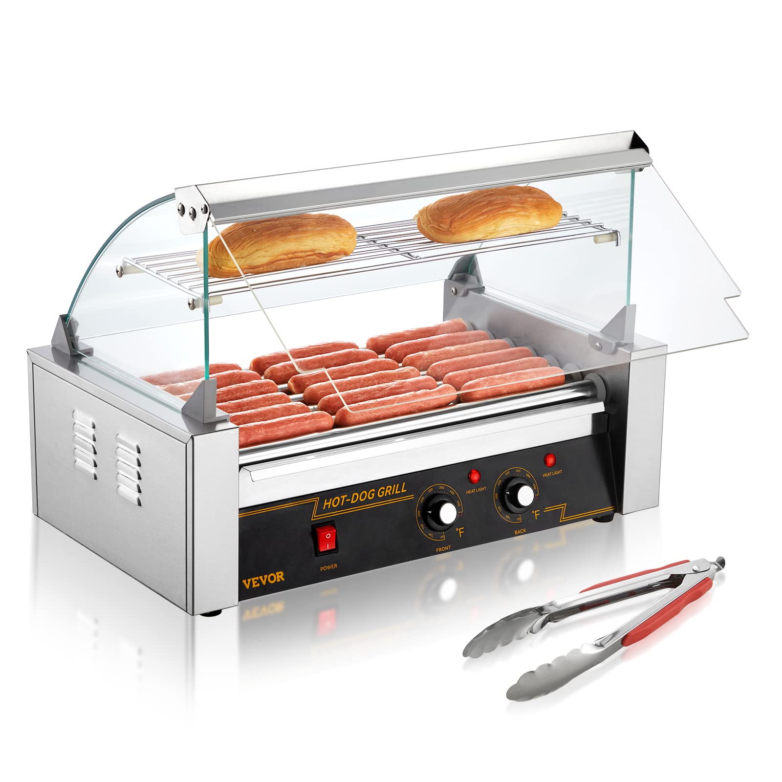 VEVOR hot dog roller stainless steel grill with 7 rollers
