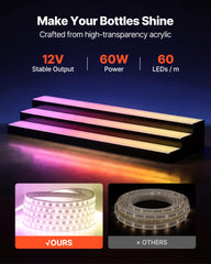 LED liquor bottle shelf with RF remote control by VEVOR