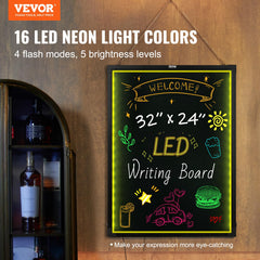 LED message board showing menu sign board and color options