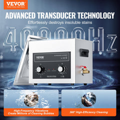 Heater timer control on VEVOR sonic cleaner