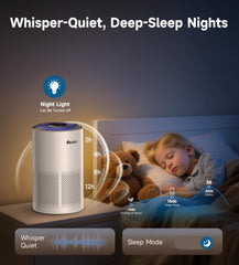 VEWIOR D10N air purifier with child lock and night light