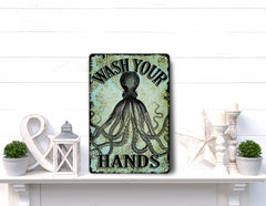 Rust free aluminum Victorian octopus sign for indoor outdoor use