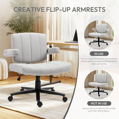 Vigosit Grey Criss Cross Office Chair with Wheels FSC-Certified wood frame