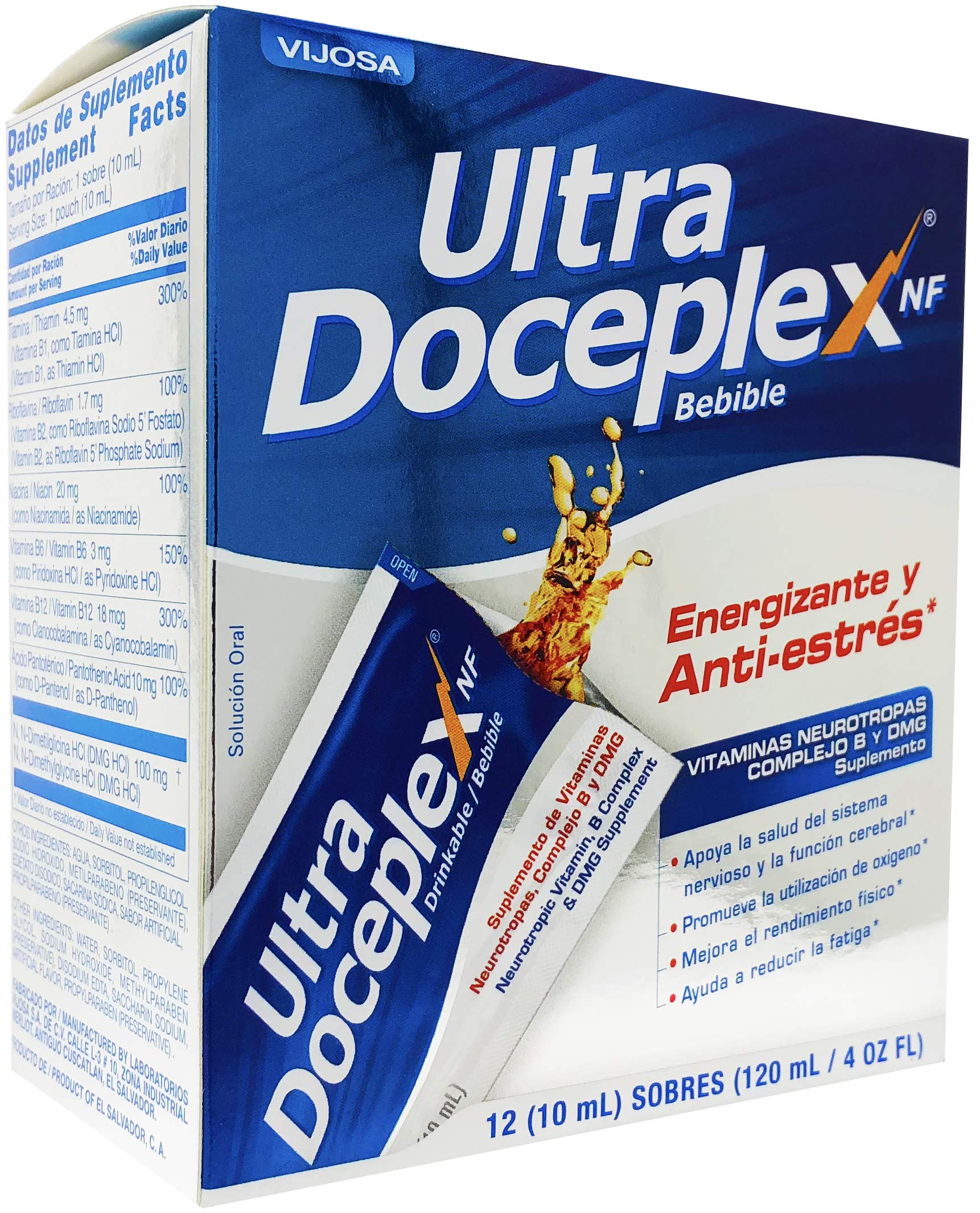 VIJOSA Ultra Doceplex Energy Pouches liquid packaging