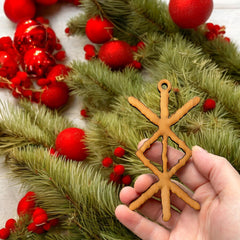 1/4 inch thick maple wood ornament closeup