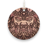 Viking Warrior raw cedar ornament 3x3in image 1