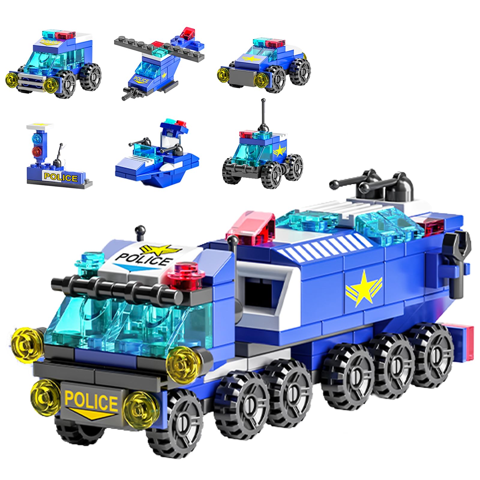 Vilbocr Police Car Toy Building Set for Kids Ages 5-12 image showing 147-Piece pack
