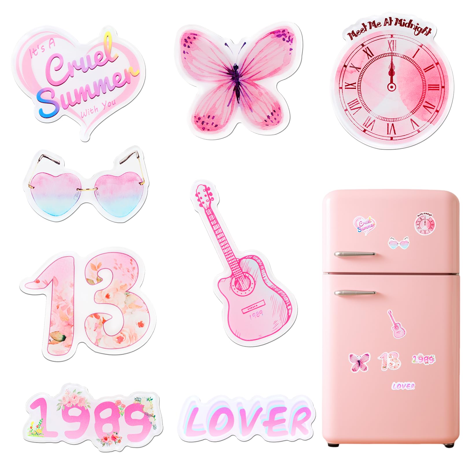VinBee 8PC fridge magnets set on refrigerator surface