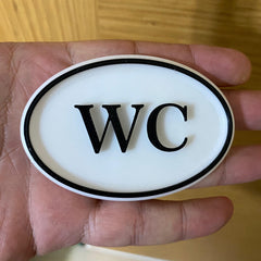Vintage antique style WC door sign inspired by Victorian railway patterns