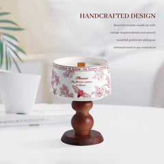 Camellia fragrance candle in vintage ceramic jar