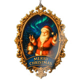 Vintage Christmas Santa ornaments 2025 on tree with gift-ready packaging