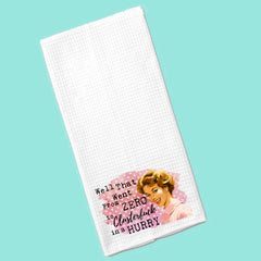 Vintage 1950s housewife pinup design towel