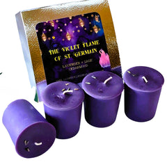 Violet Flame soy votives set of 4 candles