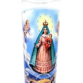 Virgen de la caridad del cobre vela 14 oz tall glass