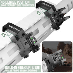 Flip up fiber optic red green dots on Visiofire sights
