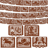 VitalCozy western cowboy papel picado banners 6-pack reddish brown