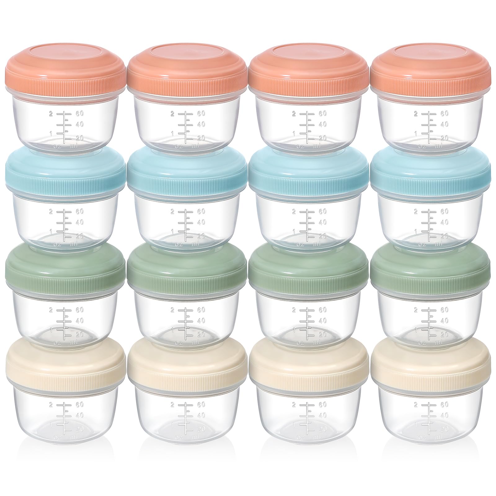 vitever 16-pack 4 oz containers with lids front view