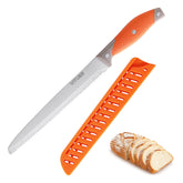 VITUER bread knife with cover for safe slicing in kitchen