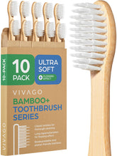 VIVAGO extra soft toothbrushes for adults bamboo handle