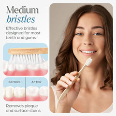 Sustainable packaging for VIVAGO bamboo toothbrushes