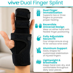 Adjustable left or right hand finger splint