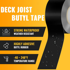 Waterproof anti-corrosion deck joist tape protecting wood
