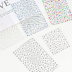 white and multicolor diamond stickers assortment