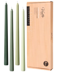 Viyffo 12 Inch Green Taper Candles gradient color selection