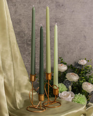 12 inch green gradient taper candles for decor and ambiance
