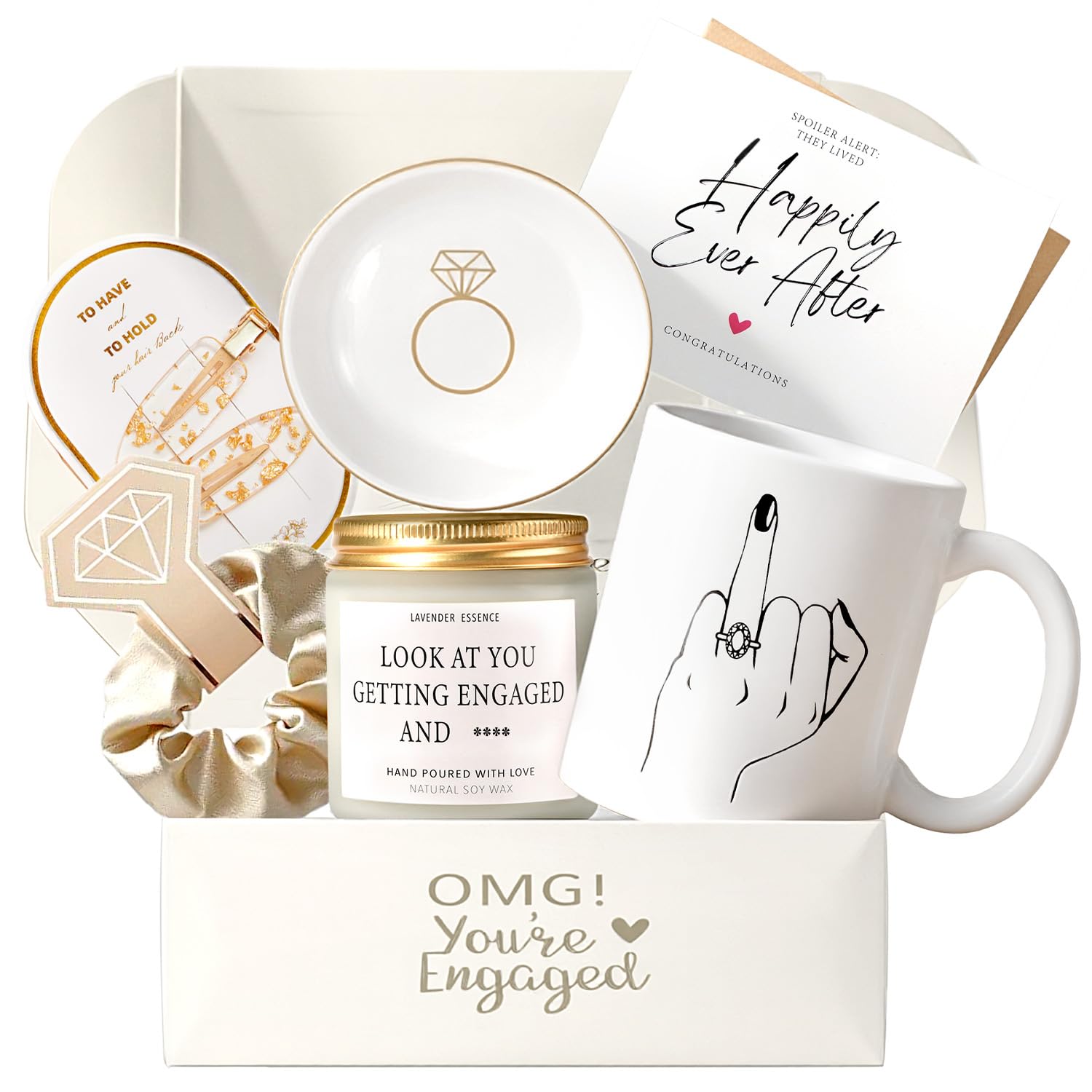 VKTASIMK engagement gift set for couples featuring mug and jewelry dish