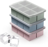 VLM 3 Pack Large Ice Cube Molds with lids for whiskey