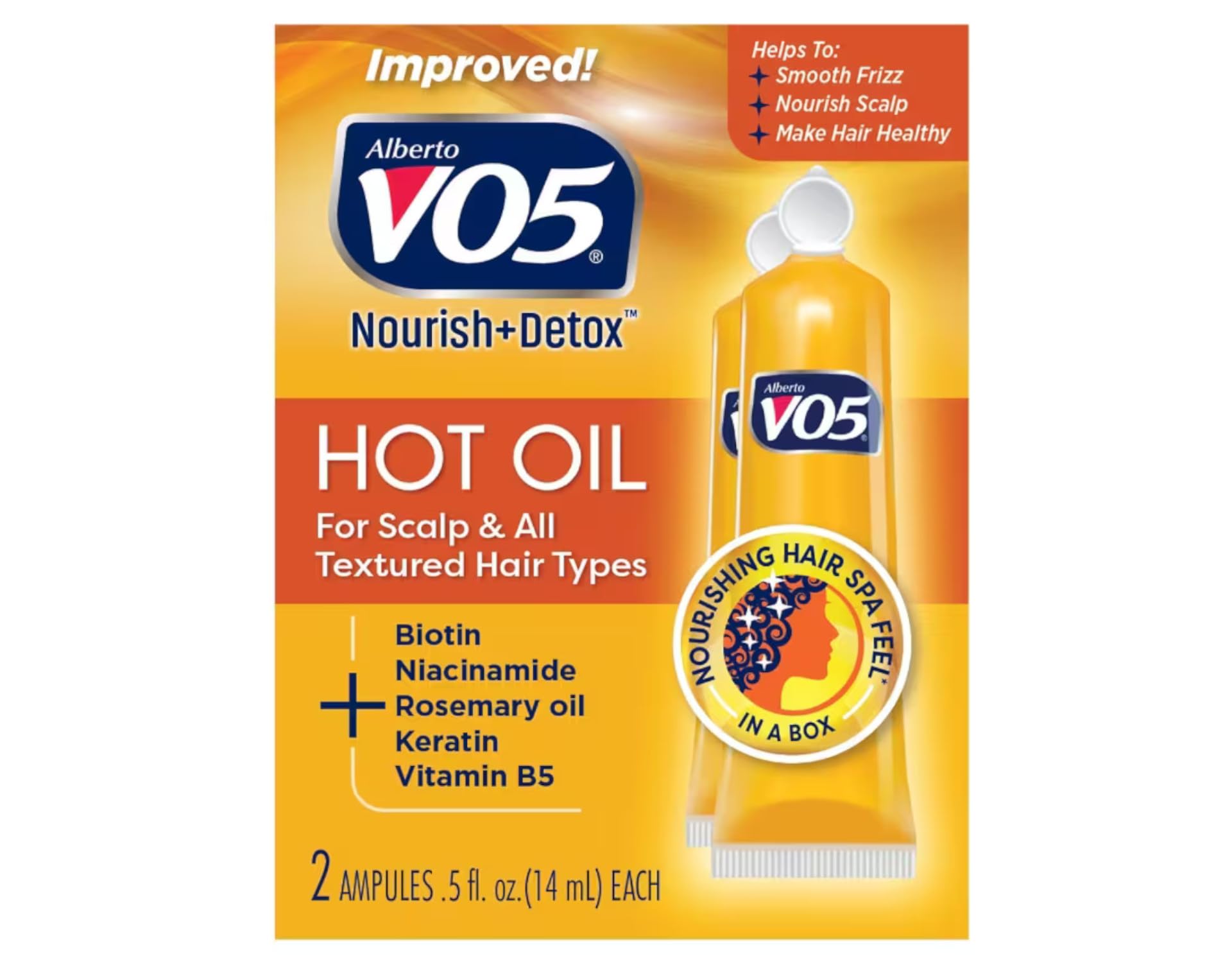 VO5 Hot Oil Therapy Moisturizing Treatment bottle for dry hair