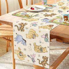 Bear woodland themed table runner for gender neutral party decor