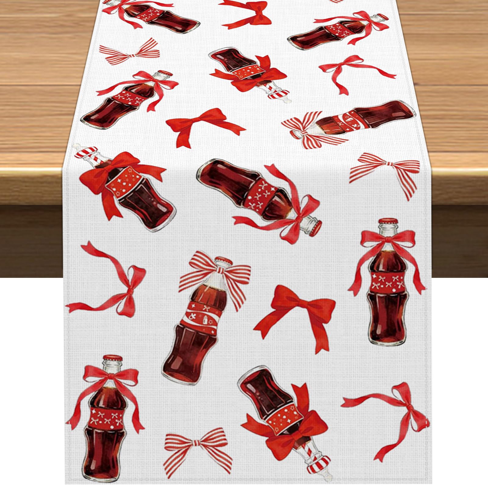 Vohado She's Ready to Pop Table Runner 13x72 inches red bow design