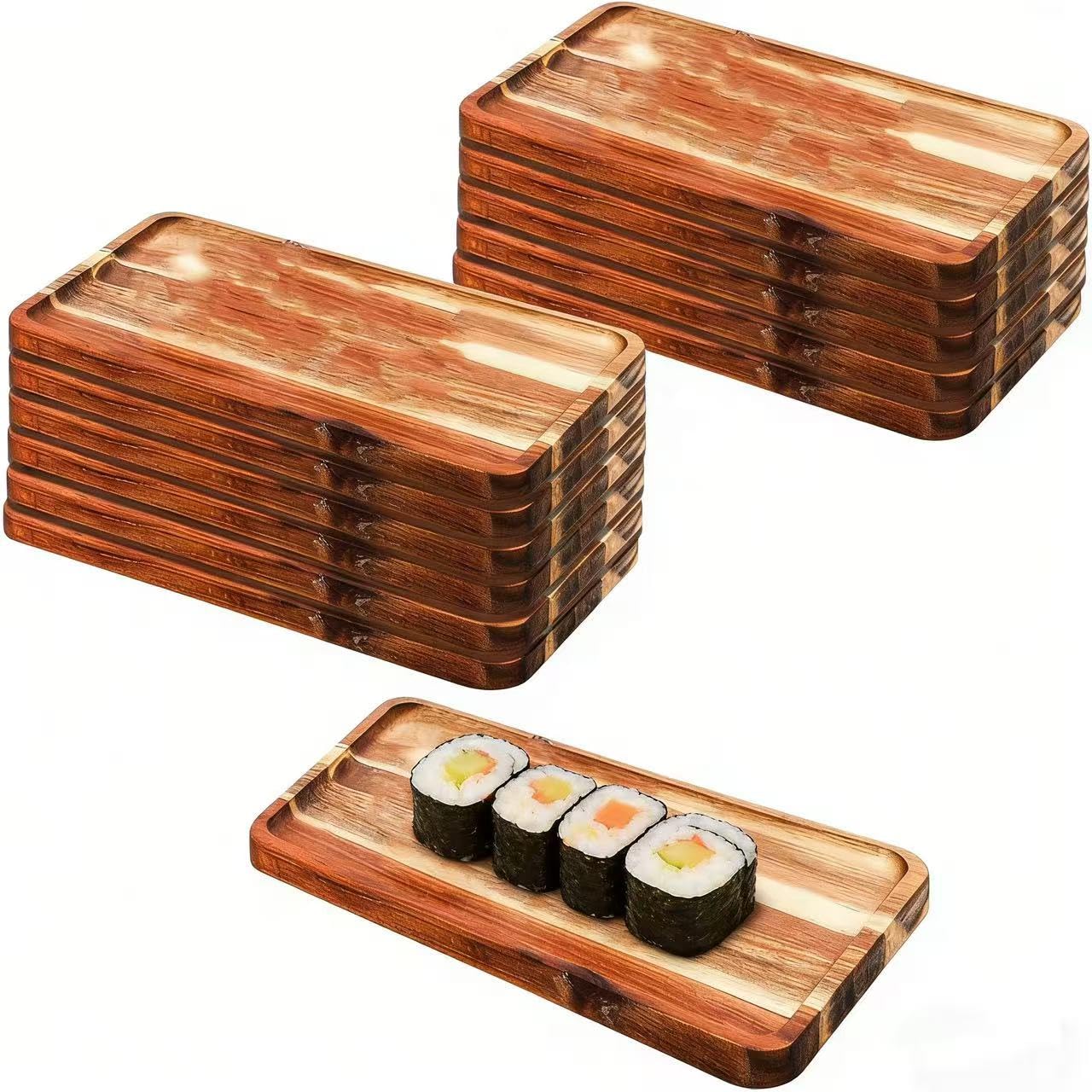 Voittozege acacia wood serving tray 8 x 12 inches in 12-pack
