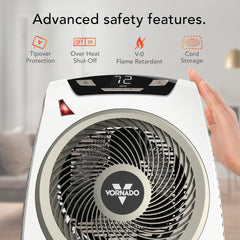 Vornado AVH10 space heater white vortex heat circulation